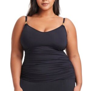 BLEU ROD BEATTIE PLUS SIZE KORE SCOOP NECK TANKINI TOP